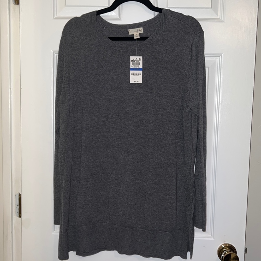 Maison Jules Women’s Crew Neck Sweater in Grey in size XL NWT
